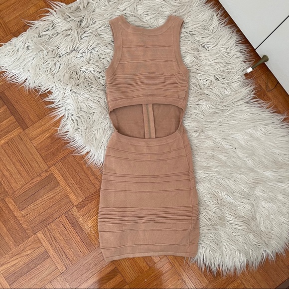 BEBE nude dress XS - Picture 2 of 3